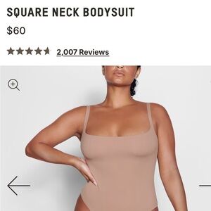 SKIMS Square Neck Bodysuit in “Clay”